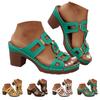 Chunky Heel Toe Women'S Slip Sandals Openwork Versatile Casual Solid Color Closed Toe Sandals Women Pretty Sandals For Women