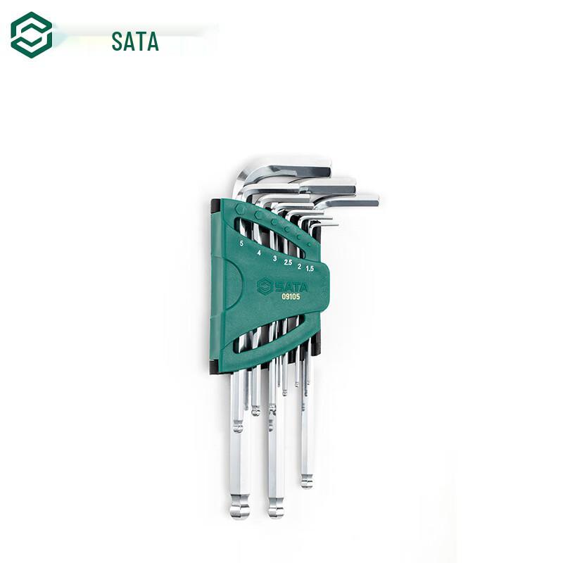 SATA 9-Piece Extra-Long Ball-End Hex Key Set 1.5-10MM