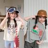 Children'S Clothing Summer Active Print Girls' Short-Sleeve T-Shirt Summer Base Shirt