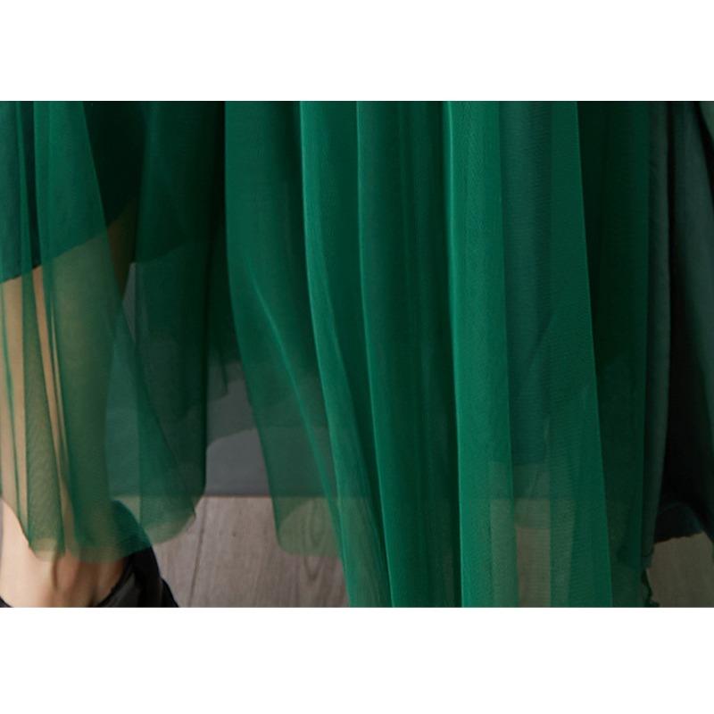 DIMANAF 2025 Printemps Été Grande Taille Femmes Nouvelles Jupes Vintage Élastique Dentelle Asymétrique Jupes Amples Taille Haute