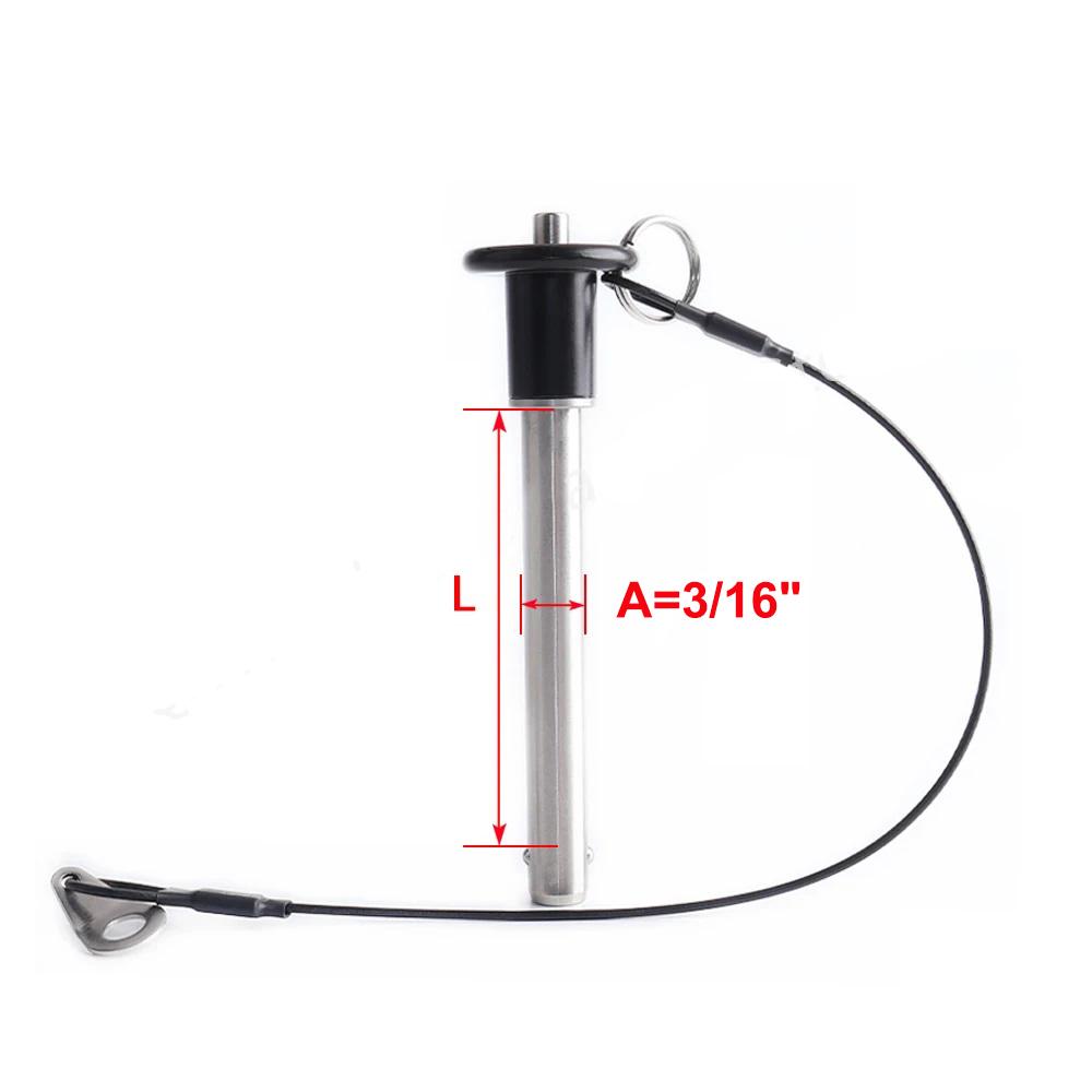 3/16" 1/4" 5/16" 3/8" 7/16" 1/2" 9/16" 5/8" 3/4" 7/8" 1" Dia Inch Size Quick Release Ball Lock Pin Stainless Steel Dowel Pin
