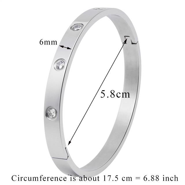 Beautiful Lovers Bracelets Woman Bracelets Stainless Steel Bangles And Bangles Cubic Zirconia Golden Woman Jewelry Gifts