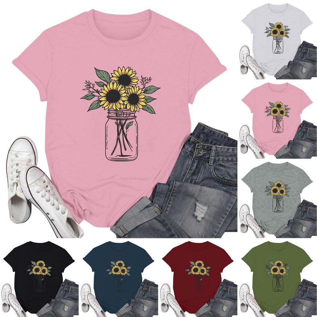 Dámská móda Ležérní Tištěné Krátký rukáv Kulatý výstřih Pulovry