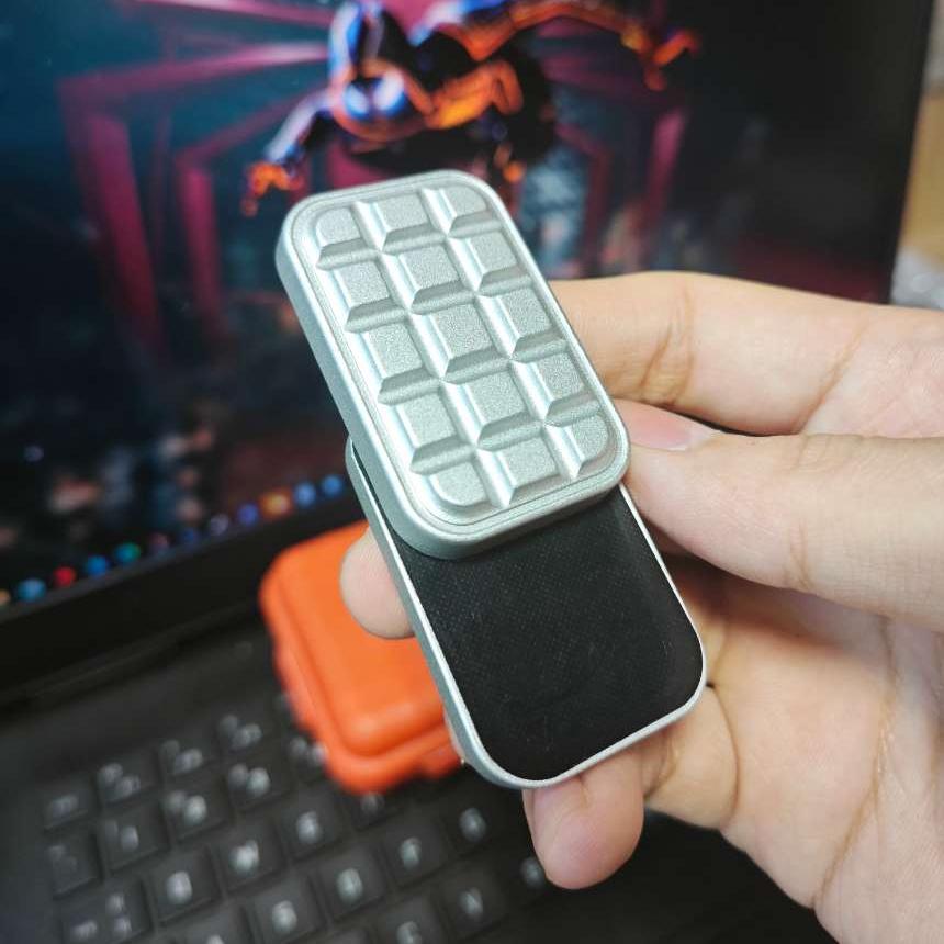Edc Metal Fidgeting Magnetic Push Card Mechanical Slider Pushing Plate Tactile Plaything Relieve Relieve Stress Reducing Adults Creative