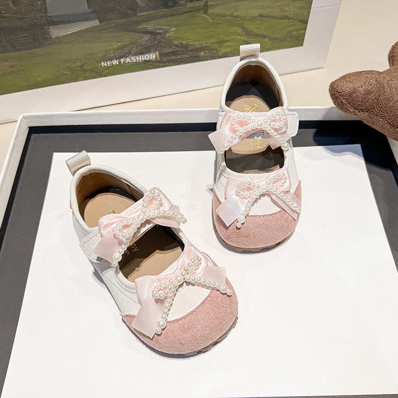 

Girls French princess shoes 2025 spring and autumn new children s shoes comfortable non-slip soft sole single shoes baby girl 26 розовый