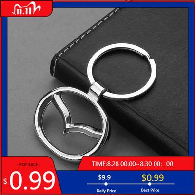 2025 Hot Car Styling Badge Keychain Key Ring Leather Key Bag Car Accessories For Mazda MS Axela CX5 CX3 CX9 Atenza Demio RX7 RX8