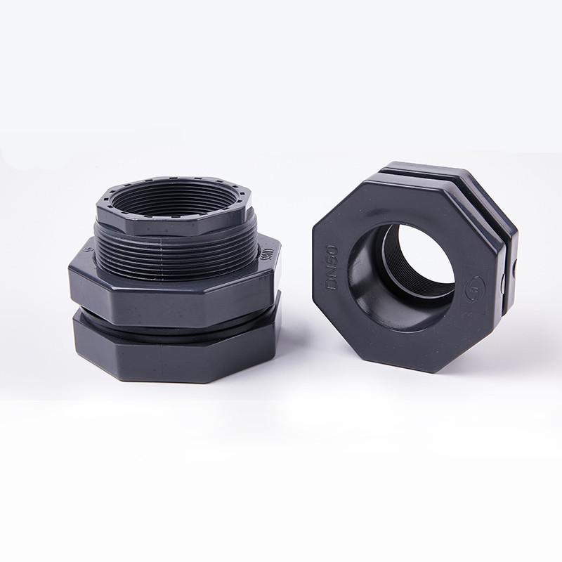 UPVC Water Tank Connector: Plastic PVC Female Thread Socket & Male Thread Interface for Fish Tanks & Water Towers.