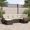 VidaXL Garden Lounge Set with Cushions 6 Pcs, Patio Sofas, Patio Furniture Set, Outdoor Furniture, Brown 3254000