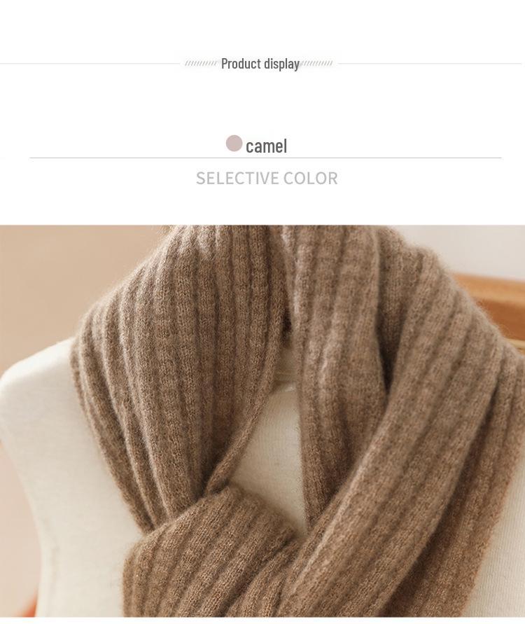 Women's 100% Pure Cashmere Scarf - Autumn/Winter Wheat Ear Knit, High-Grade Korean Style, Versatile, and Warm.