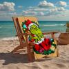 Ultra-Soft Beach Towel with Grinch Theme,Ideal for Pool - Camping, Diving - Perfect Travel Essential, Vibrant Beach Towel.