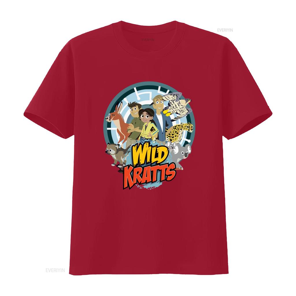 Wild Kratts Cartoon Animal Print T Shirt for Friends and Family Perfect Birthday  vintage Washed Versatile Stylish graphic