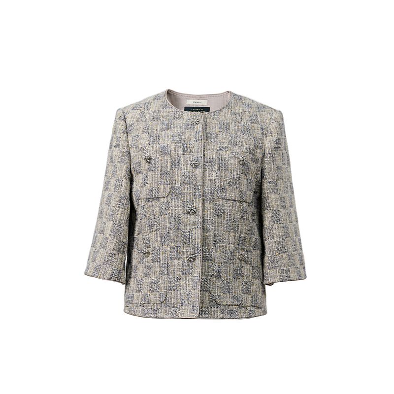 Blacknini Yin Waffle Hawaii Classic Style Coat Shorts Italy Paoleti Tweed