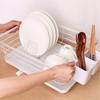 Carbon Steel Dish Drying Rack Drainer Tray Plates Organizer with Drainboard  Household