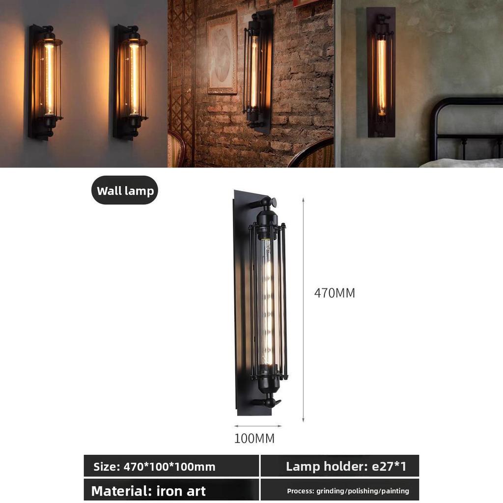 Rustic Industrial Wall Lighting Iron Cage Led For Bedroom And Hallway Decor