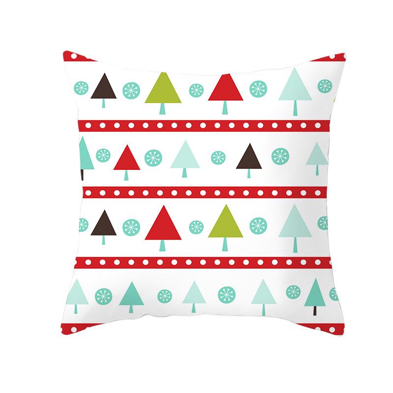 

Christmas Peach Skin Pillow Cover Nordic Sofa Cushion Cover Cartoon Print Pillow Cover 45 * 45Cm (without pillow core)