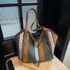 Striped Commuter Tote Bag Women's New Fashionable Large-capacity Work Shoulder Bag