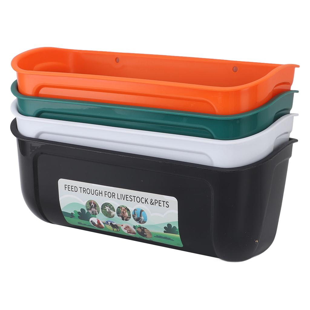 4 Stück Futtertrog Großes Fassungsvermögen Zaunhängend PP-Kunststoff für Nutztiere Ziegen Haustiere Hühnerfutterspender