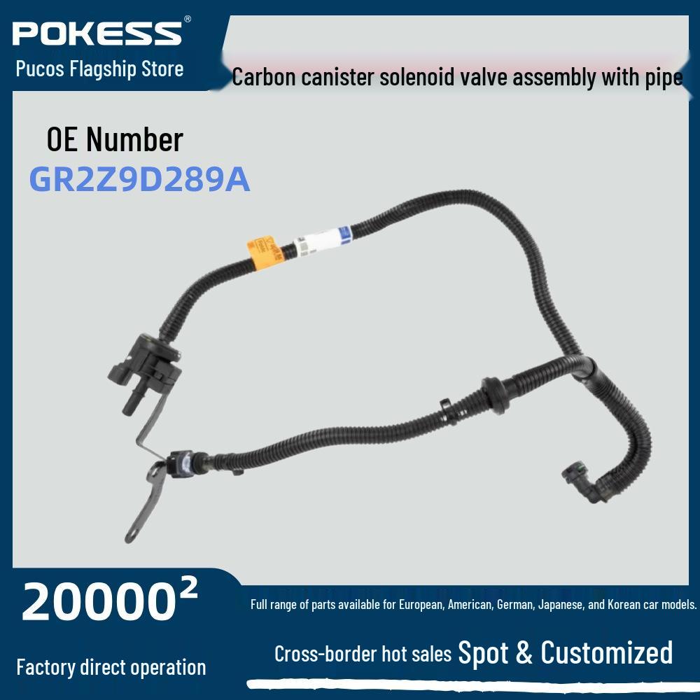 

Lincoln Continental 2.0T Carbon Canister Solenoid Valve Assembly with Hose - Model GR2Z-9D289A POKESS