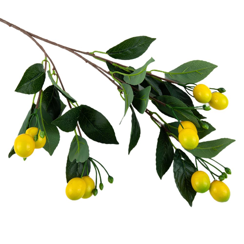 Artificial Flowers Lemon Branch 67cm/26.4in Artificial Lemon Branch Lemon Branch Plastic Fake Flowers Brand New 1 Bunch