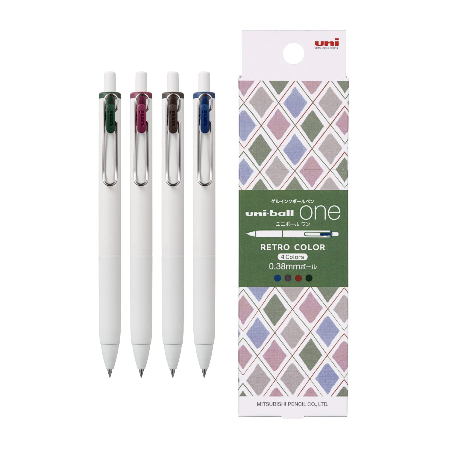 

Гелевая шариковая ручка Mitsubishi Pencil Uniball One Limited, 4 цвета, ретро-цвета 0,38 H.UMNS38RT4C