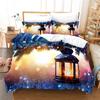 Christmas Duvet Cover Set King Size Snowflake Bells Pattern Festival Bedding Set Polyester Comforter Cover For Kids Boys Girls