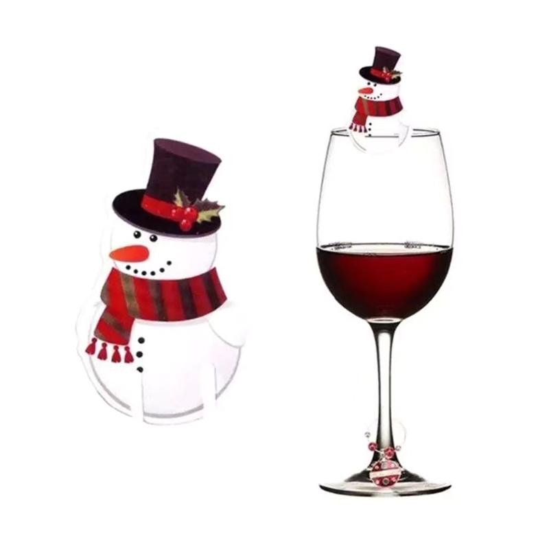 Christmas Wine Cup Cards Set of 80 Santa Snowman Winter Themed Party