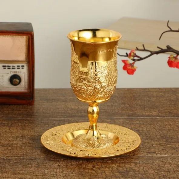 Silver Plated Kiddush Cup Nickel Plated Wine Cup With Saucer Je Shabbos Goblet Passover For Havdalah Passover Gift