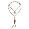 Bohemian Tassel Pendant Chain Suede Beaded Y-Necklace Long Pendant Necklace  Beach Daily