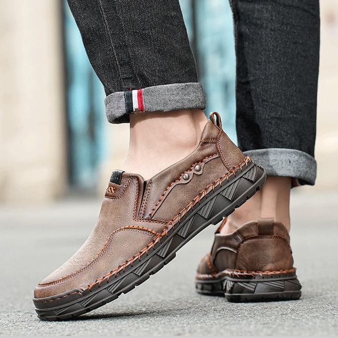 Fashion Casual Genuine Leather Men Shoes Soft Sole Designer Business Slip On Comfortable Driving Shoes Plus Size 38-48