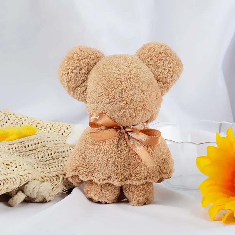 Bear-Shaped Soft Coral Fleece Towel - Cute Souvenir for Weddings, Kids, Holidays, or Kindergarten Opening Gifts