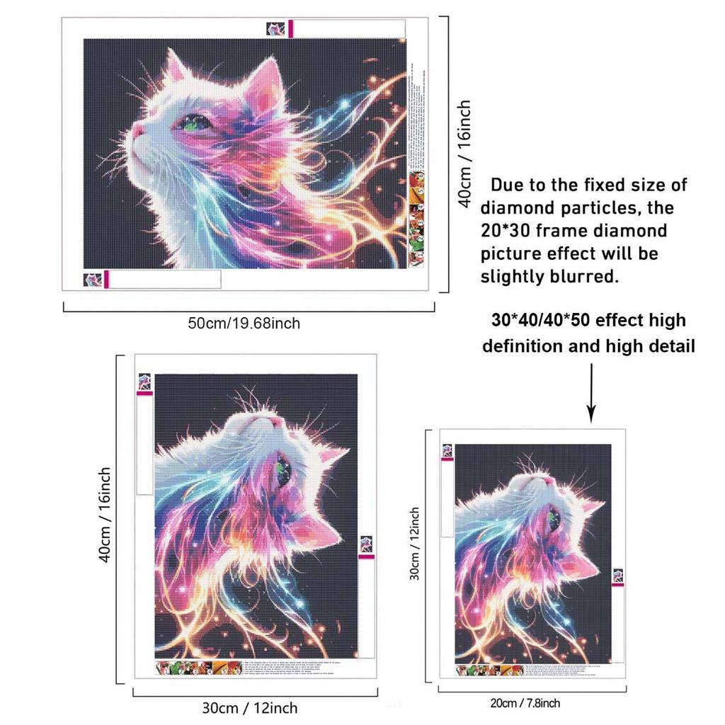 Adult Creative Diamond Painting Kit DIY Swirling Cat Rhinestone Picture Canvas Leisure Craft Wall Art Gift Making Fun Set