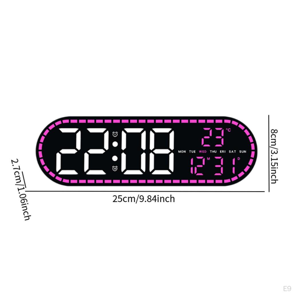 Digital Alarm Clock Date/Time/Week Silent Portable Household LED Wall Electronic Clocks for