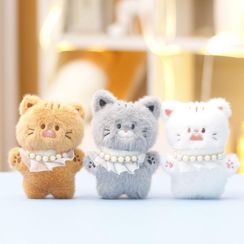 Cute Cat Plush Toy With Funny Animal Keychain Stuffed Animal For Gifts Kids