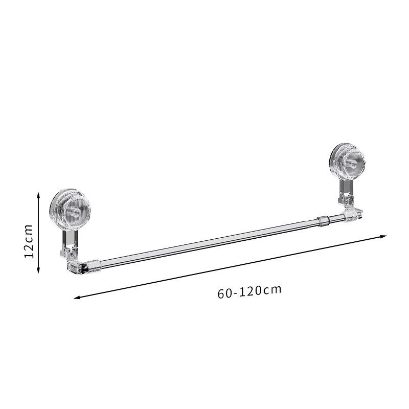 Adjustable No Drill Towel Rac Strongest Suction Cup 360 Rotate Bathroom Storage Space Saving Telescopic Rod Easy Install