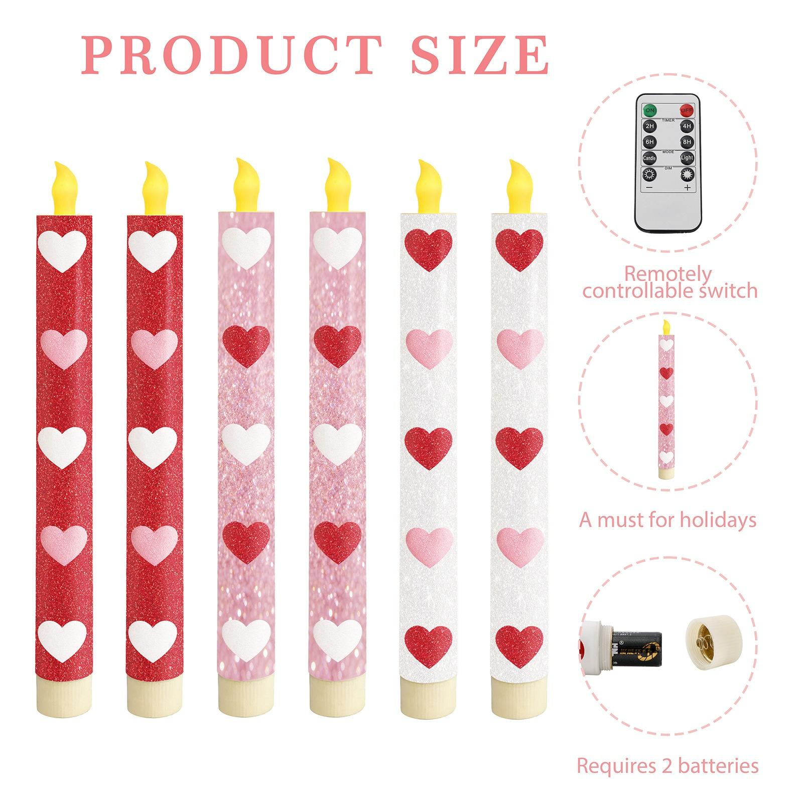 

Printed Timed Electronic Candle Candlelight Dinner Home Decor Party Wedding Candle Decorative Ornament One Size