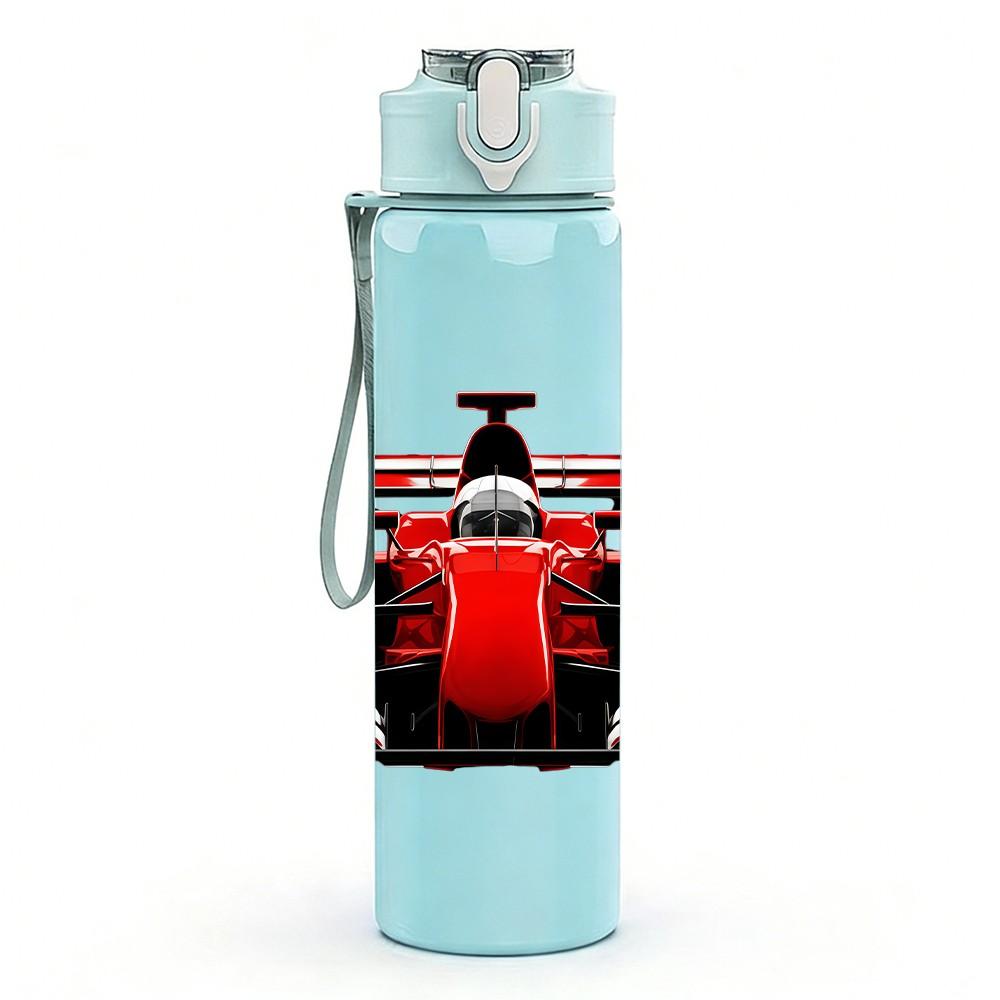 1 PZ Auto da Corsa F1 Rossa Arte 750ml Plastica Colorata Borraccia Sportiva Tappo con Cannuccia a Flip Ermetico Adatta per Sport Ufficio Uso Domestico