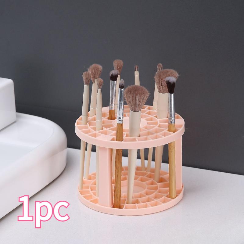 Multifunctional Makeup Brush Holder, Large Capacity Rotating Round Organizer for Brushes and Pencils (Without Makeup Brushes)
