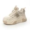 Platform dad shoes autumn and winter new leather muffin small man velvet ins trendy casual sneakers