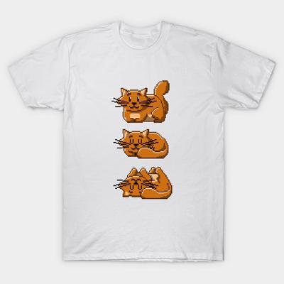 T Shirt Women Pixel Cat Harajuku Print Kawaii Tshirt Summer Short Sleeve Female T-Shirt Top Tee