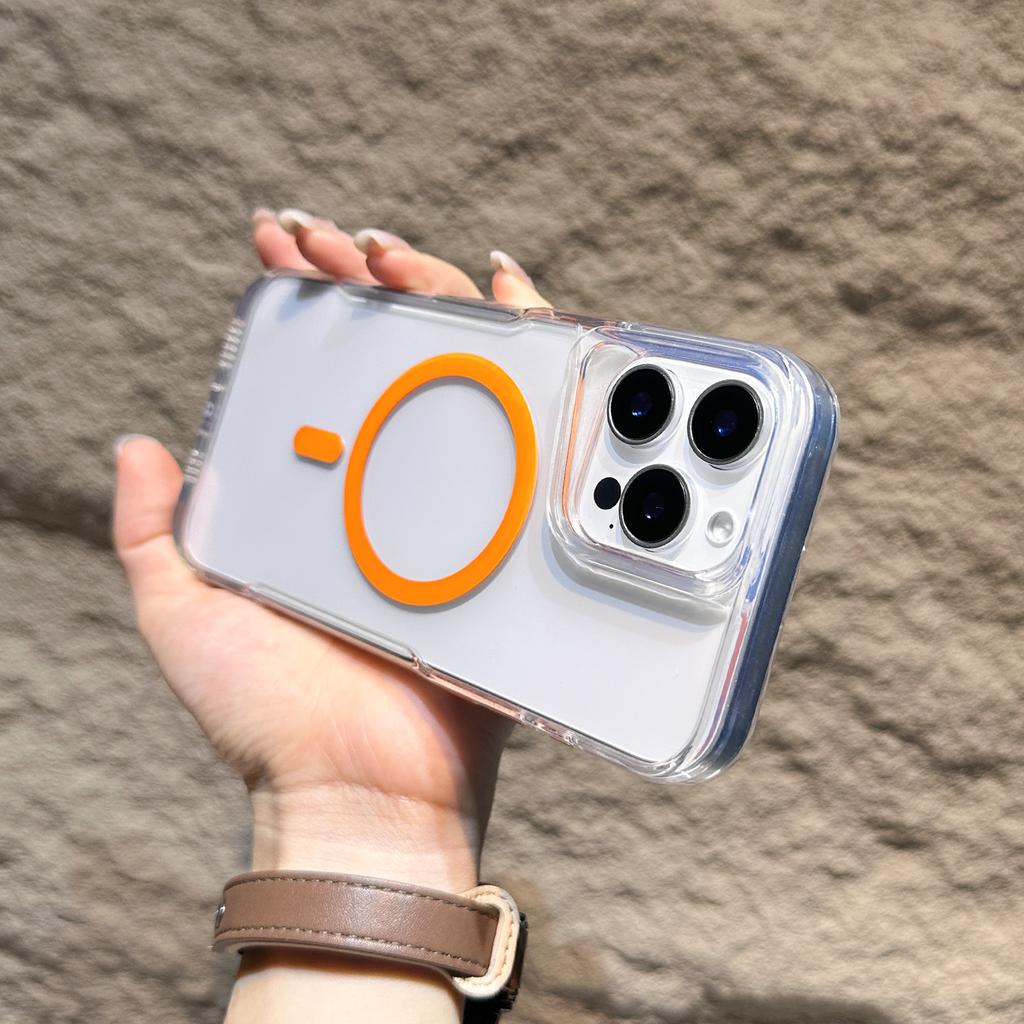 Applicable To IPhone16promax Small Waist Transparent Magnetic Phone Case Apple 15 Advanced Sense TPU Protection Case