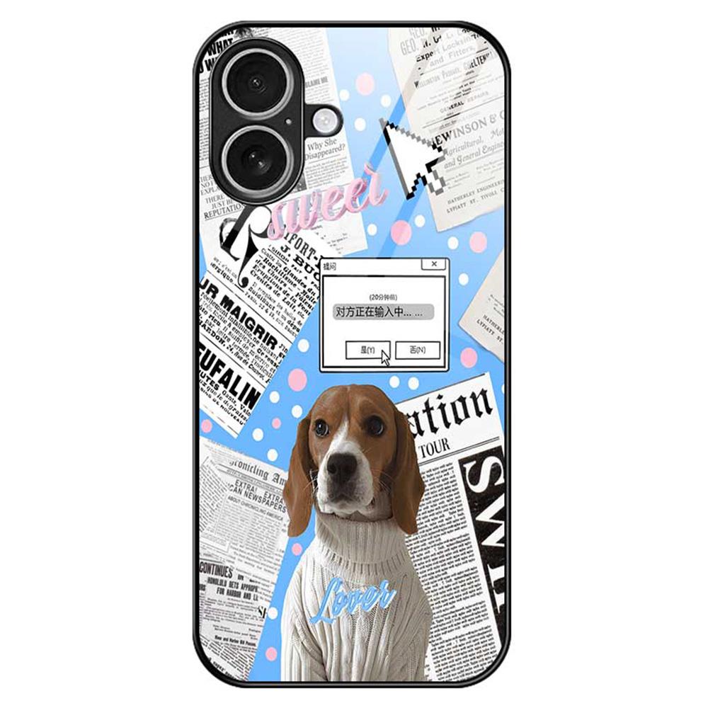 For iPhone 17 Case TPU PC Tempered Glass Pattern Printing Anti Drop Phone Back Cover