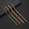 European American Hot Selling Stainless Steel Chain Link Bracelet Four-piece Set Simple Black Zinc Plated Light Luxury High-end