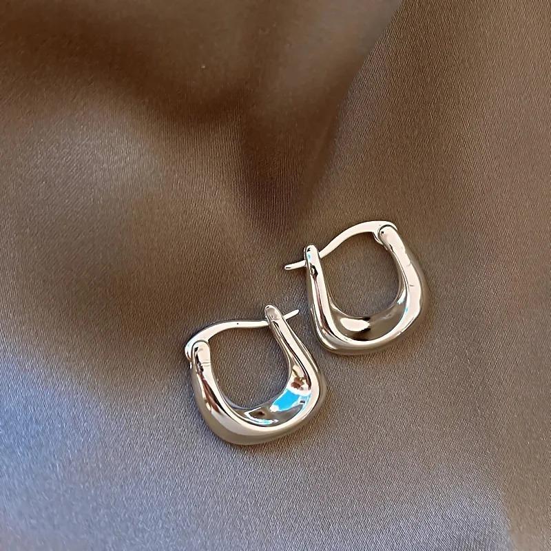 Vintage 925 Sterling Silver Earrings for Women Girls Ear Hoop Versatile Round Circle Drop Earrings Fashion Party Jewery Gifts