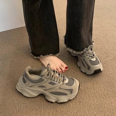 Retro Dad Schoenen met Dikke Zool voor Dames, Ademende Casual Sportschoenen voor Dames