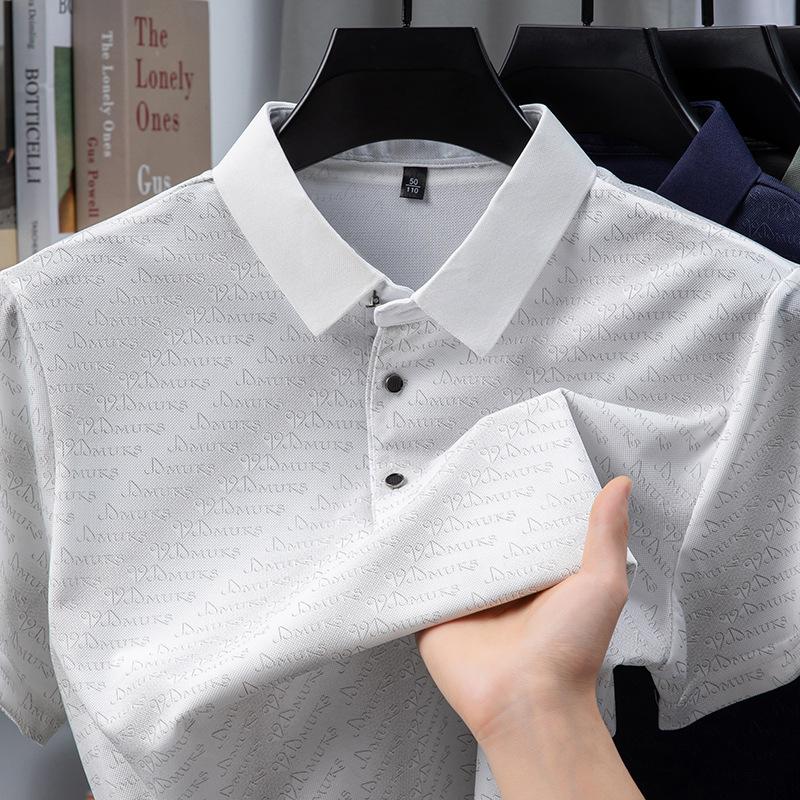 Men's Short Sleevet Summer Ice Lapel Collarpolo Casual Top