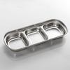 Stainless Steel Dipping Tray with 3 Compartments Easy To Clean Stackable Sauce Bowl Organizer Rack Tableware