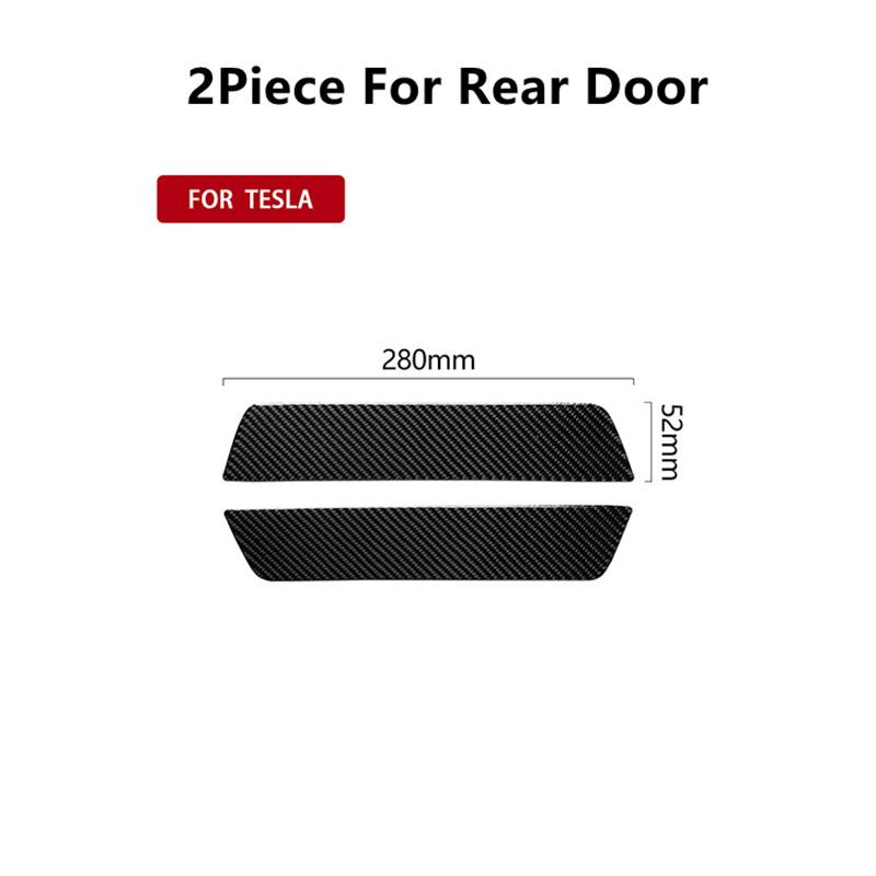 Bandă de prag din fibră de carbon pentru Tesla Model 3 Autocolante de protecție pentru pragul ușii, pedală de bun venit, decorare mașină