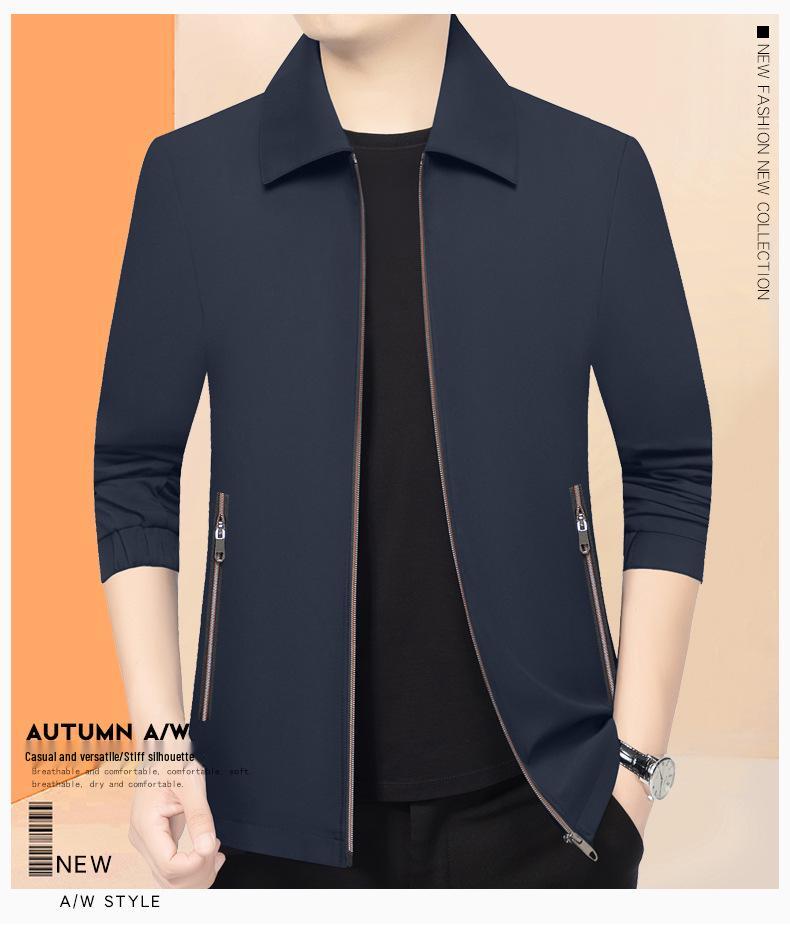 Men's 2026 Spring Fashion Business Casual Lapel Jacket - Versatile Solid Color Outerwear