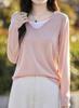 Women's V-Neck Color Block Layered Knit Sweater - Long Sleeve, Lightweight