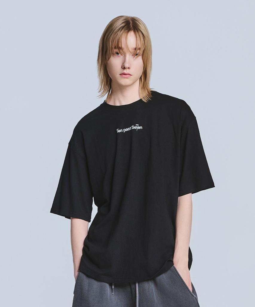 TEN PAST SEVEN Basic Logo Short Sleeve T-Shirt - Black